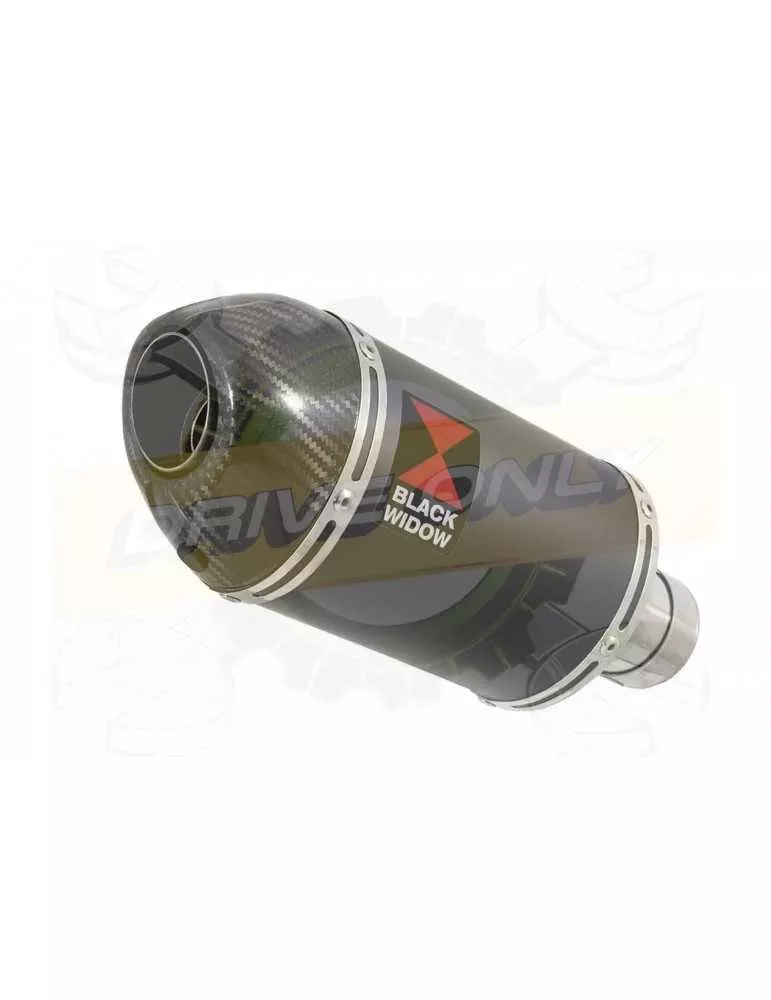 R6 2006-2016 Hi level Silencieux kit & Silencieux Ovale Noir en Inox + Canule en Carbone 200mm