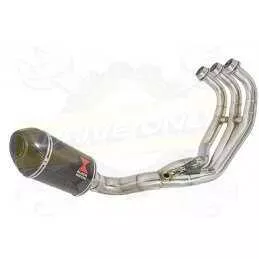 MT09 MT-09 2013-2021  Low Level De-cat Exhaust System with 200mm Oval Carbon Fibre Silencer + Carbon Tip