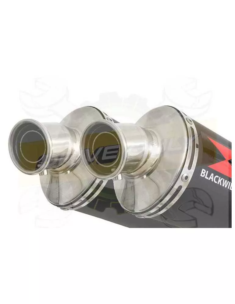 XJR1200 XJR 1200 4-2 Silencieux Kit & Silencieux Rond Noir En Inox 400mm