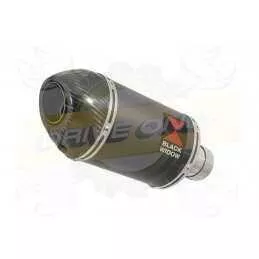 R6 2006-2016 Silencieux Kit & Silencieux Ovale Noir En Inox + Canule en Carbone 200mm