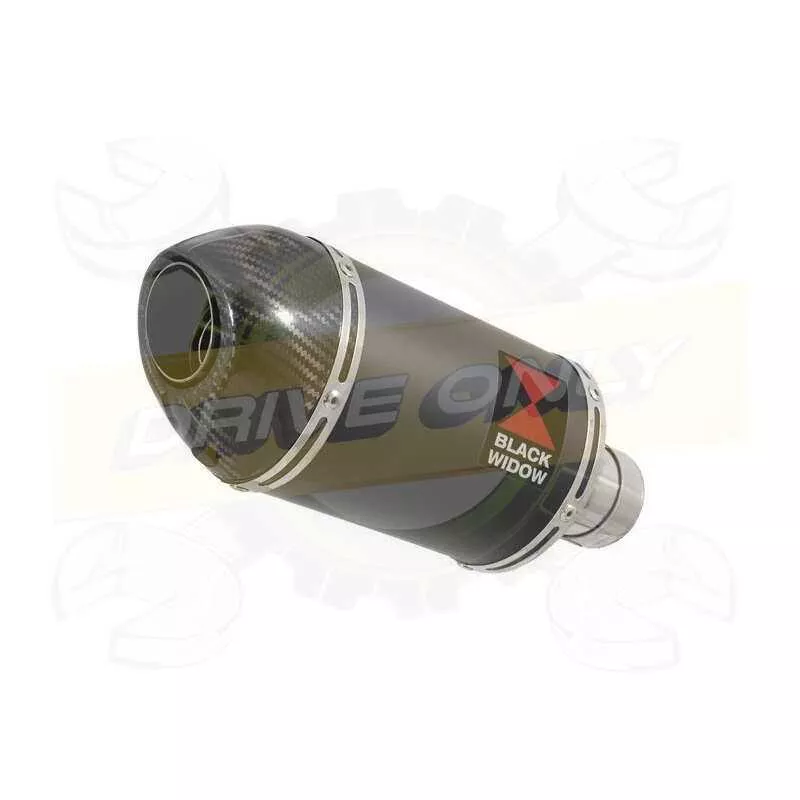 R6 2006-2016 Silencieux Kit & Silencieux Ovale Noir En Inox + Canule en Carbone 200mm