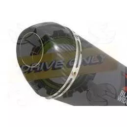 R6 2006-2016 Silencieux Kit & Silencieux Ovale Noir En Inox + Canule en Carbone 200mm