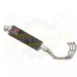 MT09 MT-09 2013-2021  High Level De-cat Exhaust System with 400mm Round Black Painted Stainless Steel Silencer