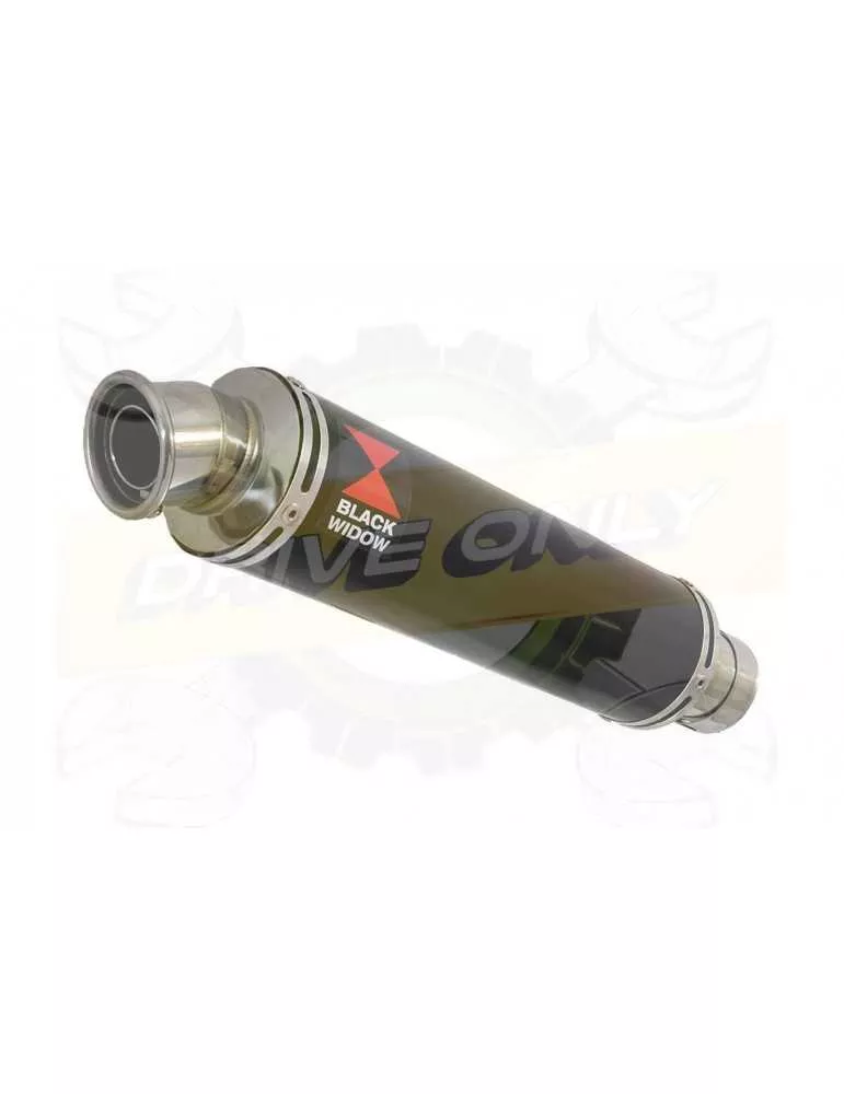 R6 YZF600 2006-2016 Passage Haut Décatalyseur Ligne complète & Silencieux Rond Noir en Inox 350mm