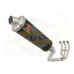 MT09 MT-09 2013-2021  High Level De-cat Exhaust System with 400mm Oval Black Painted Stainless Steel Silencer