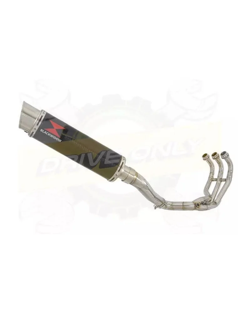 MT09 MT-09 2013-2021  High Level De-cat Exhaust System with 360mm Round GP Style Carbon Fibre Silencer