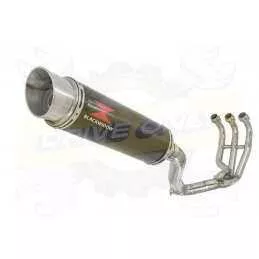 MT09 MT-09 2013-2021  High Level De-cat Exhaust System with 360mm Round GP Style Carbon Fibre Silencer