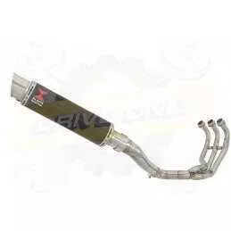 MT09 MT-09 2013-2021  High Level De-cat Exhaust System with 350mm Round GP Style Carbon Fibre Silencer
