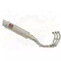 MT09 MT-09 2013-2021  High Level De-cat Exhaust System with 350mm Round GP Style Stainless Steel Silencer