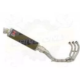 MT09 MT-09 2013-2021 High Level De-cat Exhaust System with 350mm Round Carbon Fibre Silencer