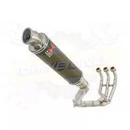 MT09 MT-09 2013-2021 High Level De-cat Exhaust System with 350mm Round Carbon Fibre Silencer
