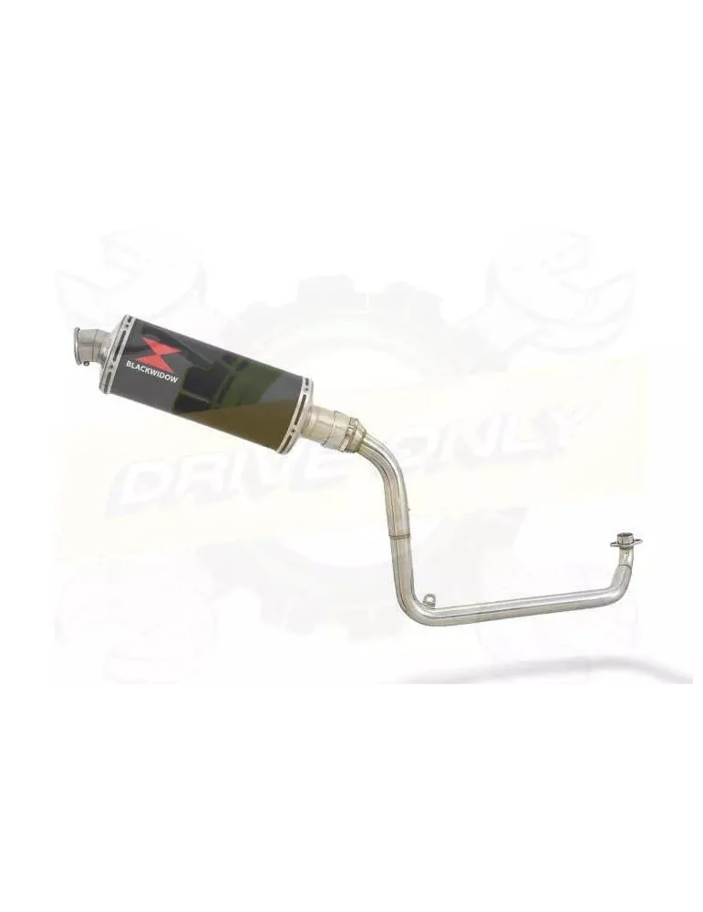 MSX 125 GROM 1-1 Exhaust System with 300mm Oval Black Painted Stainless Steel Silencer