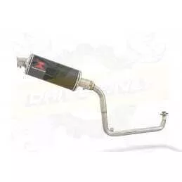 MSX 125 GROM 1-1 Exhaust System with 300mm Oval Carbon Fibre Silencer