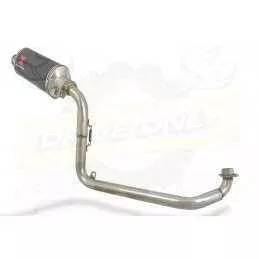 MSX 125 GROM 1-1 Exhaust System with 300mm Oval Carbon Fibre Silencer