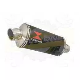 R6 1998-2002 Silencieux Kit & Silencieux Ovale Noir En Inox 300mm