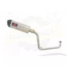 MSX 125 GROM 1-1 Exhaust System with 300mm Oval Stainless Steel Silencer with Carbon Fibre Tip