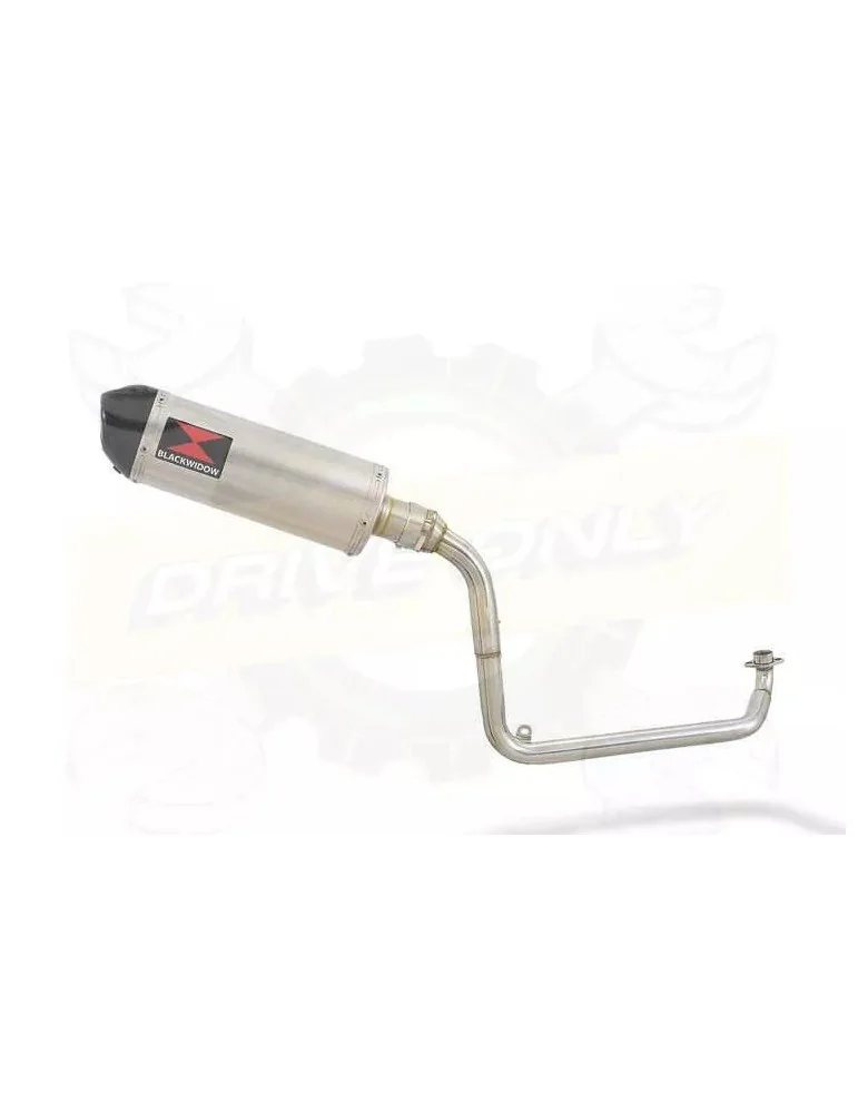 MSX 125 GROM 1-1 Exhaust System with 300mm Oval Stainless Steel Silencer with Carbon Fibre Tip