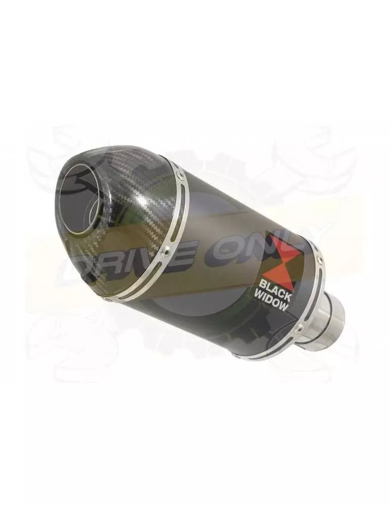 R6 1998-2002 Silencieux Kit & Silencieux Ovale Noir En Inox + Canule en Carbone 200mm