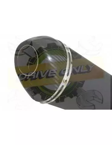 R6 1998-2002 Silencieux Kit & Silencieux Ovale Noir En Inox + Canule en Carbone 200mm