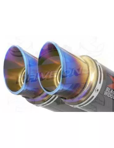 V-MAX V MAX 1200 Tube de raccord & Silencieux GP Rond En Carbone & Canule en Inox Anodisé 230mm