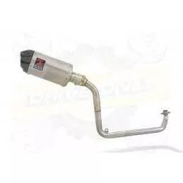 MSX 125 GROM 1-1 Exhaust System with 200mm Oval Stainless Steel Silencer with Carbon Fibre Tip