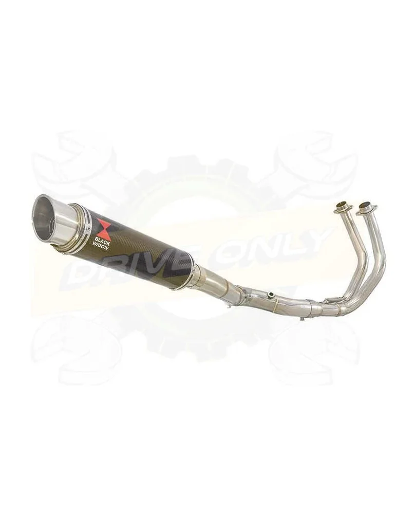 Tracer 700 2014 - 2019 Passage Haut Décatalyseur Ligne complètes & Rond GP Style Noir Silencieux En Inox 350mm