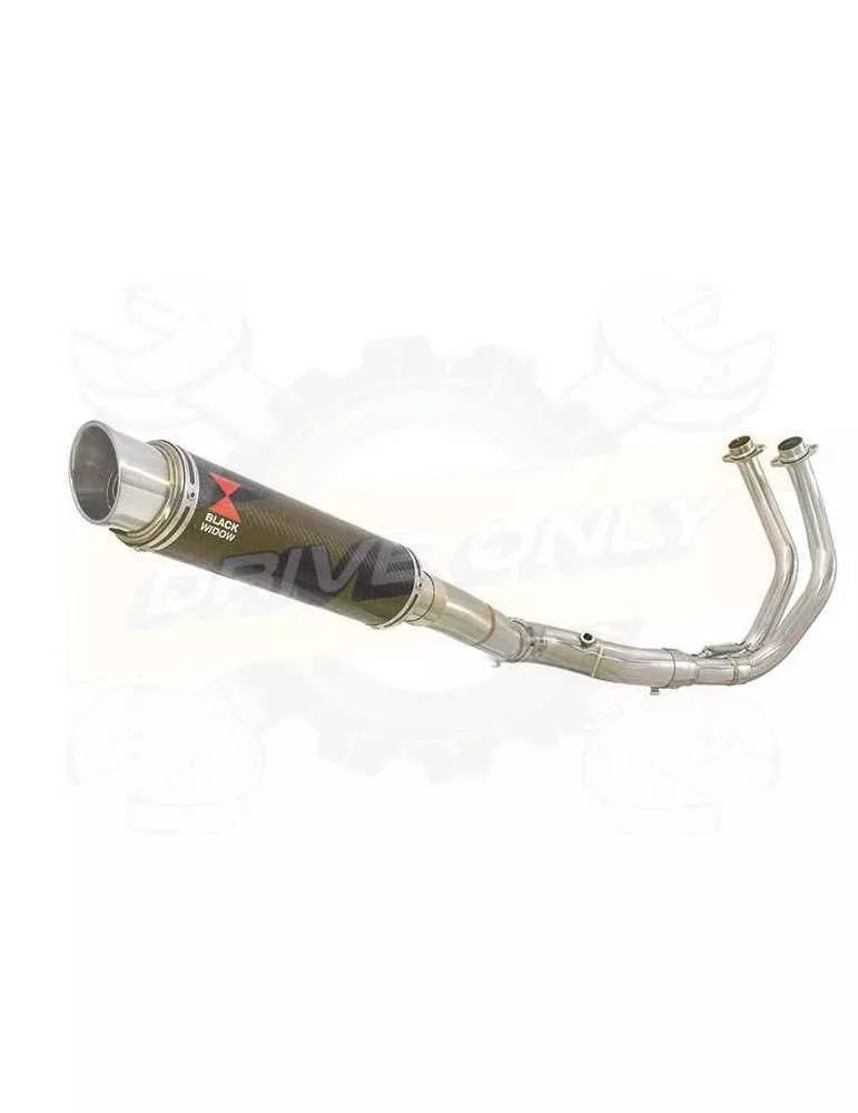 Tracer 700 2014 - 2019 Passage Haut Décatalyseur Ligne complètes & Rond GP Style Noir Silencieux En Inox 350mm