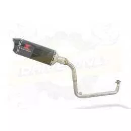 MSX 125 GROM Exhaust System with 300mm Hexagonal Carbon Fibre Silencer with Carbon Fibre Tip