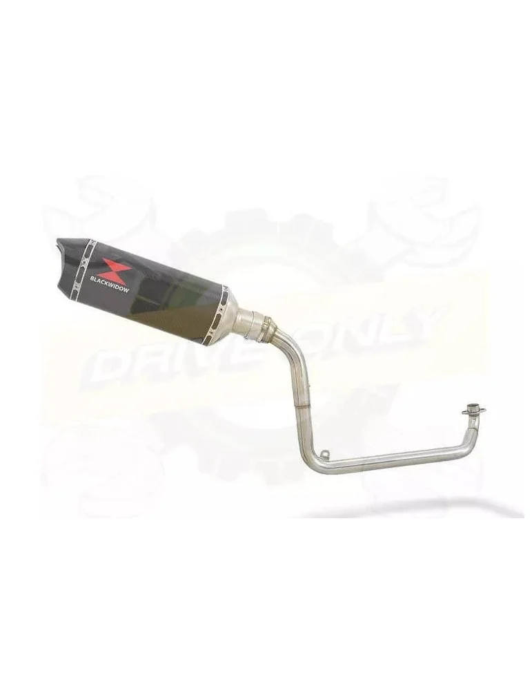 MSX 125 GROM Exhaust System with 300mm Hexagonal Carbon Fibre Silencer with Carbon Fibre Tip