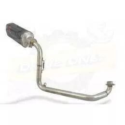 MSX 125 GROM Exhaust System with 300mm Hexagonal Carbon Fibre Silencer with Carbon Fibre Tip