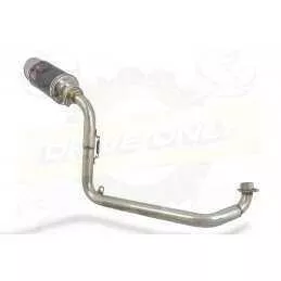 MSX 125 GROM 1-1 Exhaust System with 200mm Round Carbon Fibre Silencer
