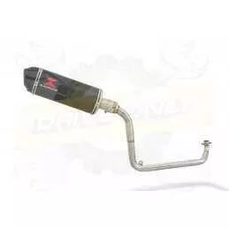 MSX 125 GROM exhaust system with 300mm Oval Carbon Fibre Silencer with Carbon Fibre Tip