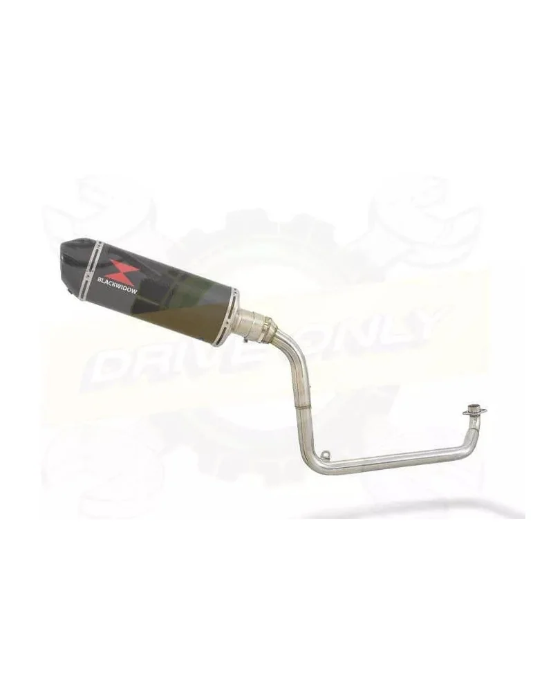 MSX 125 GROM exhaust system with 300mm Oval Carbon Fibre Silencer with Carbon Fibre Tip