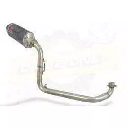 MSX 125 GROM exhaust system with 300mm Oval Carbon Fibre Silencer with Carbon Fibre Tip