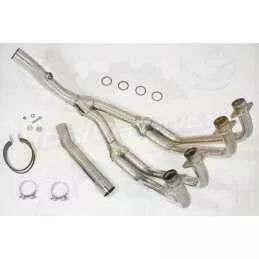 XJR1300 XJR 1300 2007-2016 4-1 Décatalyseur Ligne complète & Silencieux Ovale en Inox + Canule en Carbone 400mm