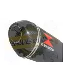 XJR1300 XJR 1300 2007-2016 4-1 Décatalyseur Ligne complète & Silencieux Ovale Noir en Inox + Canule en Carbone 300mm