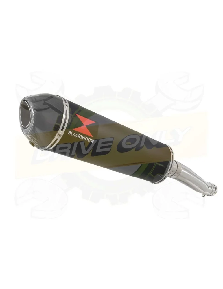 XJR 1300 2007-2016 Tube de raccord et Silencieux Ovale Noir En Inox + Canule en Carbone 400mm