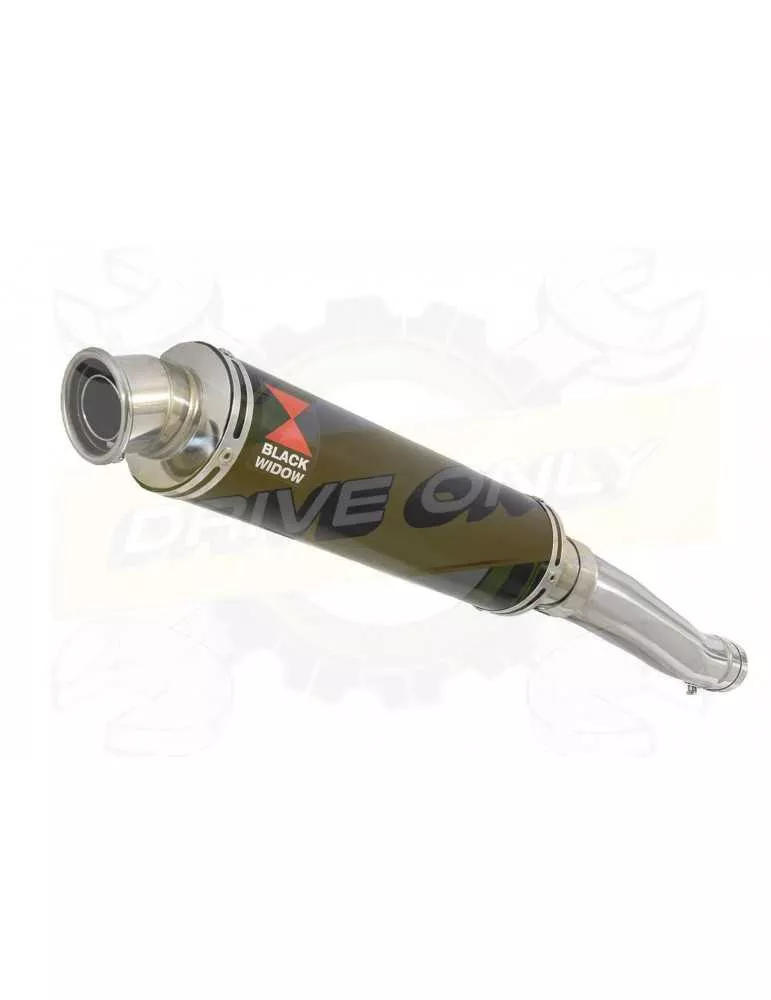 XJR 1300 2007-2016 Tube de raccord et Silencieux Rond Noir En Inox 350mm