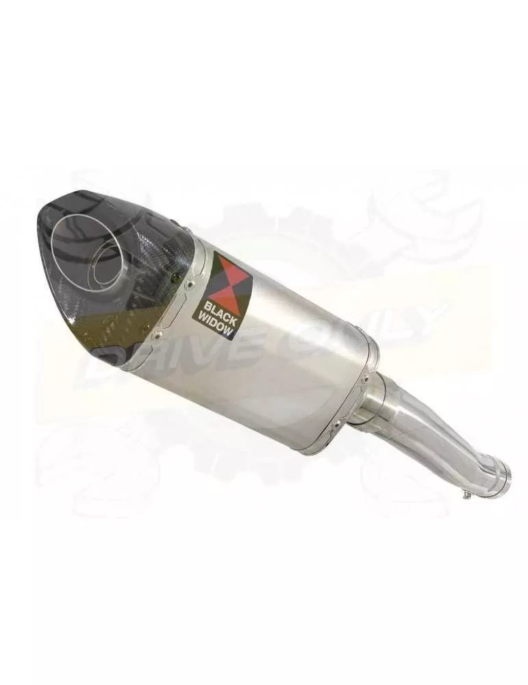 XJR 1300 2007-2016 Tube de raccord et Silencieux Tri Ovale En Inox & Canule en Carbone 250mm