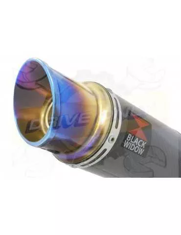 XJR 1300 2007-2016 Tube de raccord et Silencieux GP Rond En Carbone & Canule en Inox Anodisé 230mm