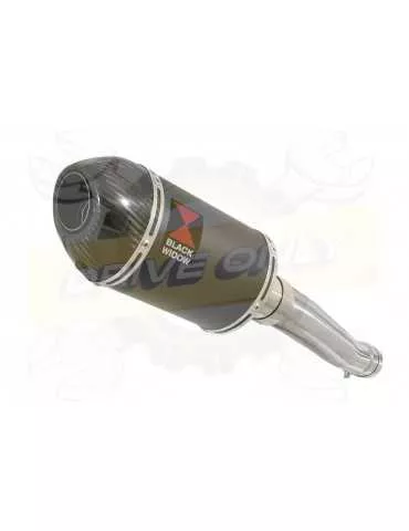 XJR 1300 2007-2016 Tube de raccord et Silencieux Ovale Noir En Inox + Canule en Carbone 200mm