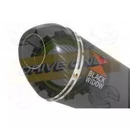 XJR 1300 2007-2016 Tube de raccord et Silencieux Ovale Noir En Inox + Canule en Carbone 200mm