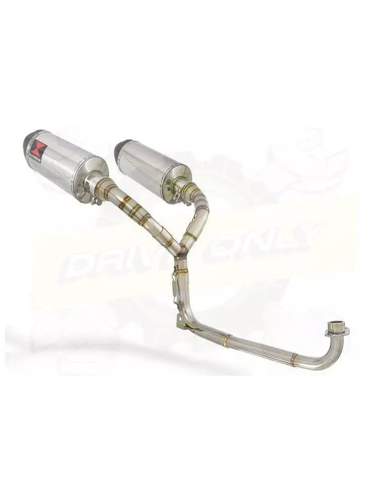MSX 125 GROM 1-2 Twin Exhaust System with 300mm Oval Stainless Steel Silencers with Carbon Fibre Tips