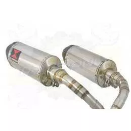 MSX 125 GROM 1-2 Twin Exhaust System with 300mm Oval Stainless Steel Silencers with Carbon Fibre Tips