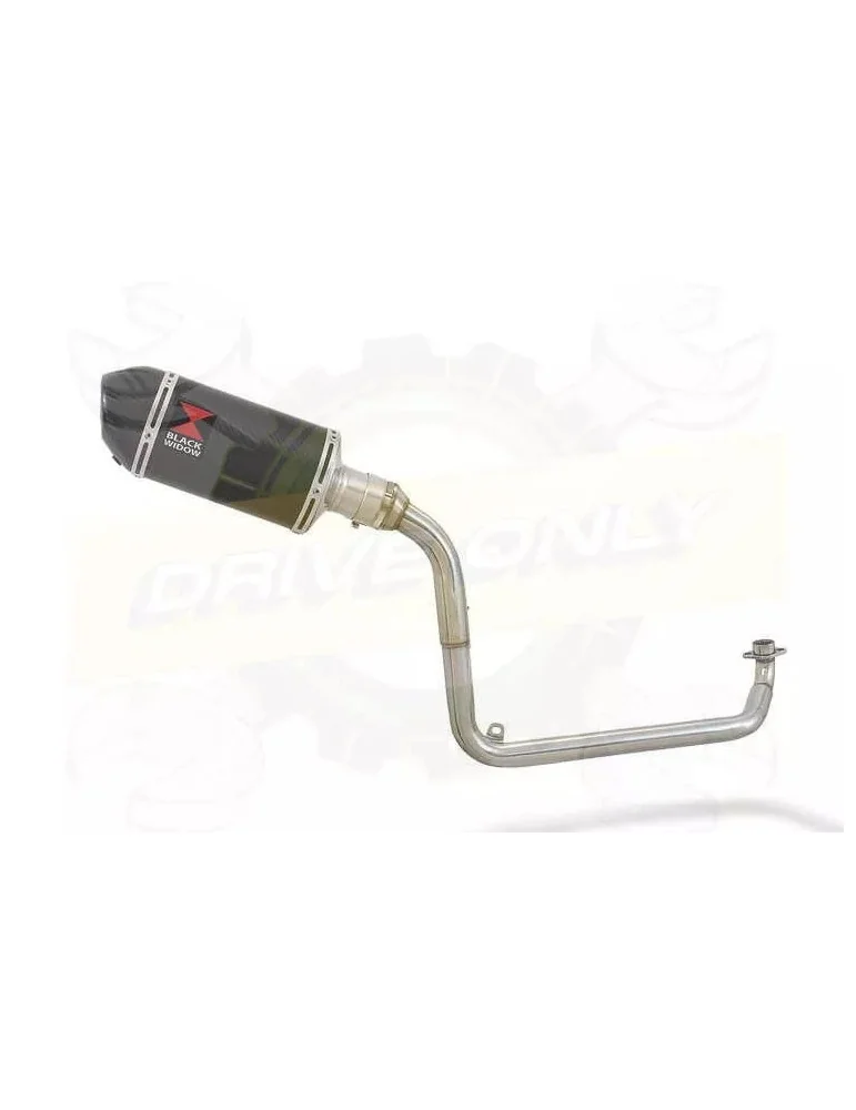 MSX 125 GROM exhaust system with 200mm Oval Carbon Fibre Silencer with Carbon Fibre Tip