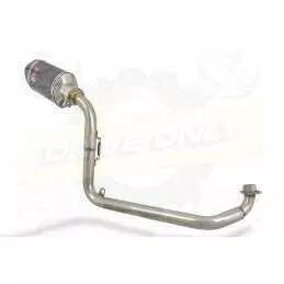 MSX 125 GROM exhaust system with 200mm Oval Carbon Fibre Silencer with Carbon Fibre Tip