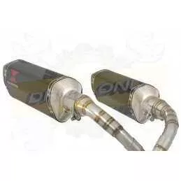MSX 125 GROM 1-2 Twin Exhaust System with 300mm Hexagonal Carbon Fibre Silencers + Carbon Fibre Tips