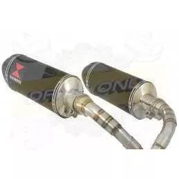MSX 125 GROM 1-2 Twin Exhaust System with 300mm Black Painted Stainless Silencers + Carbon Fibre Tips