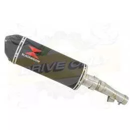 Honda NC 700 S (RC61) 2012-2014 Kit Silencieux: Silencieux Ovale Noir Inox 300mm + Carbone Tip