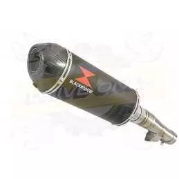 Honda NC 700 S (RC61) 2012-2014 Kit Silencieux: Silencieux Ovale Noir Inox 300mm + Carbone Tip